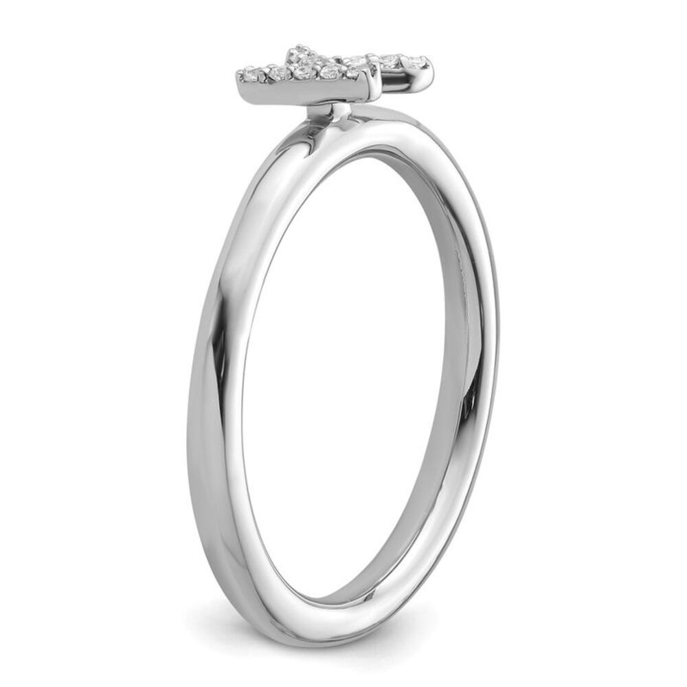 Kazi Luxury 14k White Gold Stackable Diamond Init… - image 6